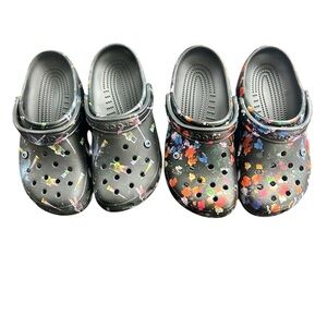 CROCS Black Multicolor Clogs